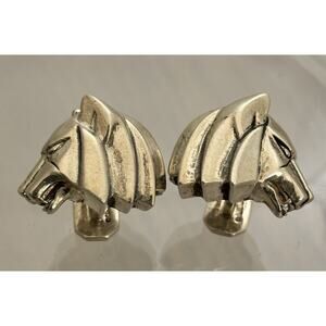 Vintage Rick Cameron Wildlife Sterling Silver Wolf Head Cufflinks 28g